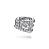 14K White Gold Three Row Diamond Single Ear Cuff by Gabriel