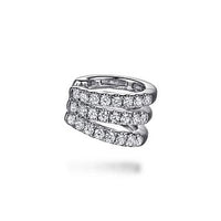 14K White Gold Three Row Diamond Single Ear Cuff by Gabriel