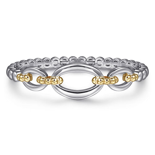 Sterling Silver & 14K Yellow Gold Open Bangle Bracelet by Gabriel