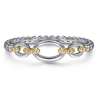 Sterling Silver & 14K Yellow Gold Open Bangle Bracelet by Gabriel