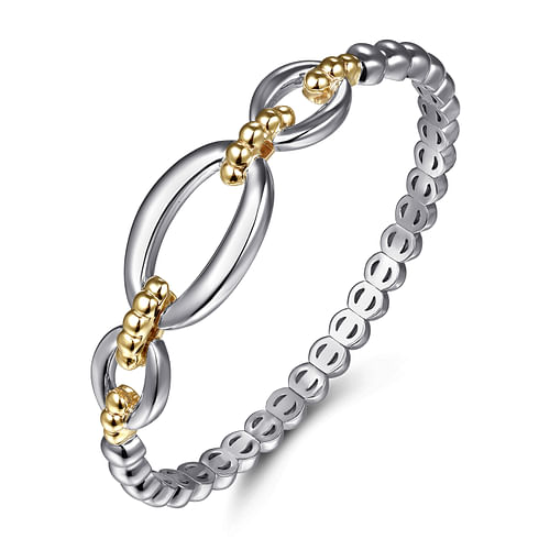 Sterling Silver & 14K Yellow Gold Open Bangle Bracelet by Gabriel