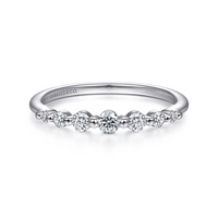 White Gold Single Prong Diamond Stackable Ring