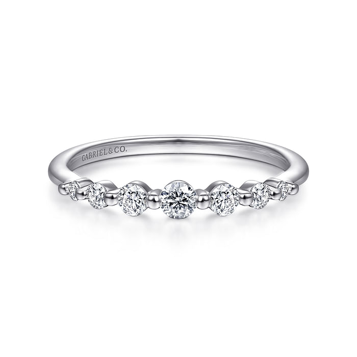 White Gold Single Prong Diamond Stackable Ring