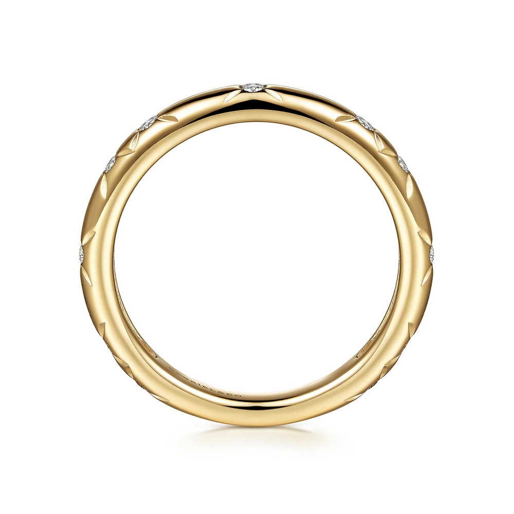 Yellow Gold Diamond Ladies Stackable Ring