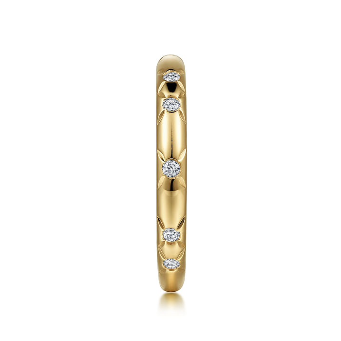 Yellow Gold Diamond Ladies Stackable Ring