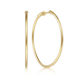 Yellow Gold Round Classic Hoop Earrings