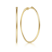 Yellow Gold Round Classic Hoop Earrings