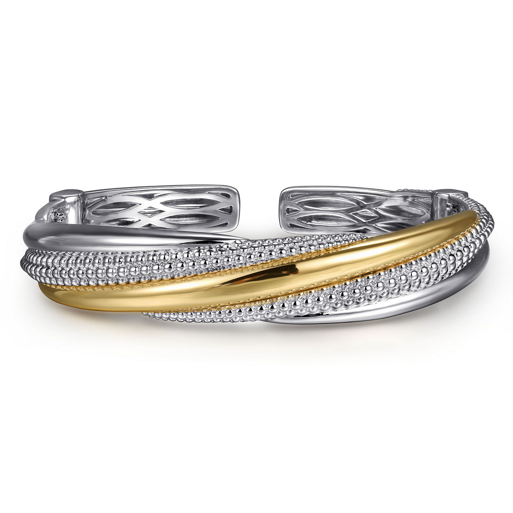 Sterling Silver & 14K Yellow Gold Bujukan Multiple Row Bangle Bracelet by Gabriel