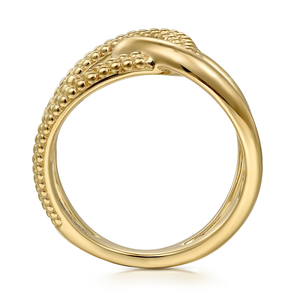 14K Yellow Gold Bujukan Twisted Ladies Ring by Gabriel
