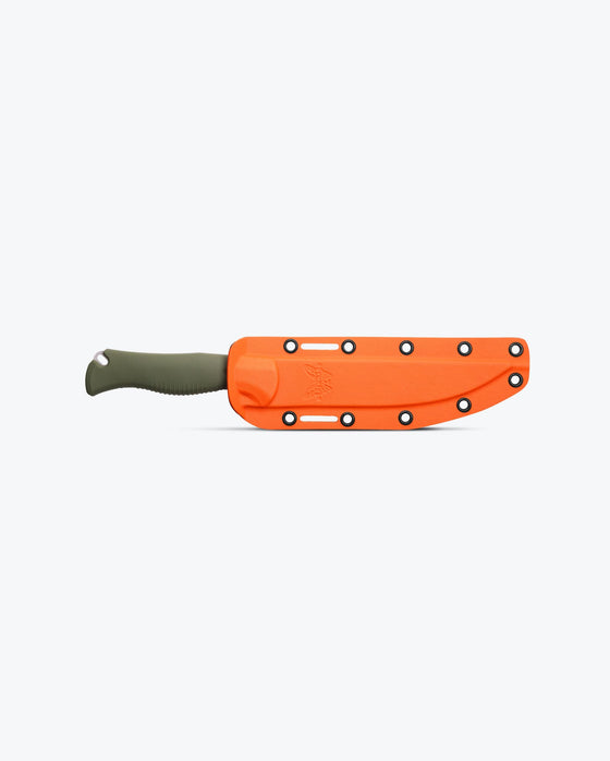 Meatcrafter Dark Olive Santoprene 6" Trailing Point Knife by Benchmade