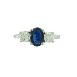 14K White Gold 1.00cttw Sapphire & 0.50cttw Diamond Ring by RJM