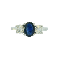 14K White Gold 1.00cttw Sapphire & 0.50cttw Diamond Ring by RJM