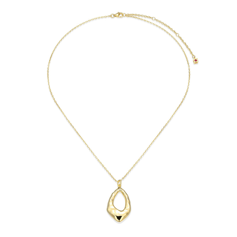 Celeste Modern Pendant Necklace in Plated 14K Yellow Gold