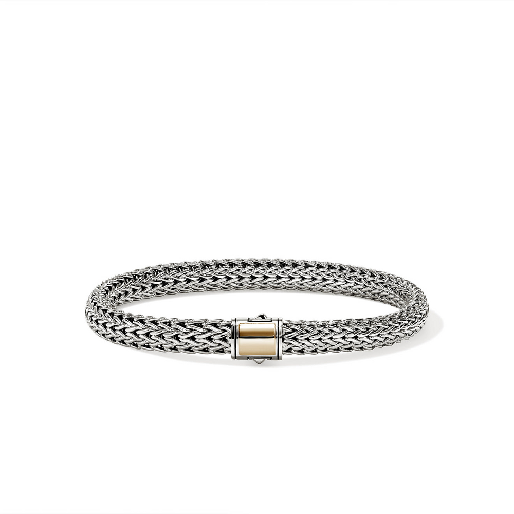 Icon 14K Gold & Silver 6.5mm Small Bracelet with Pusher Clasp by John Hardy