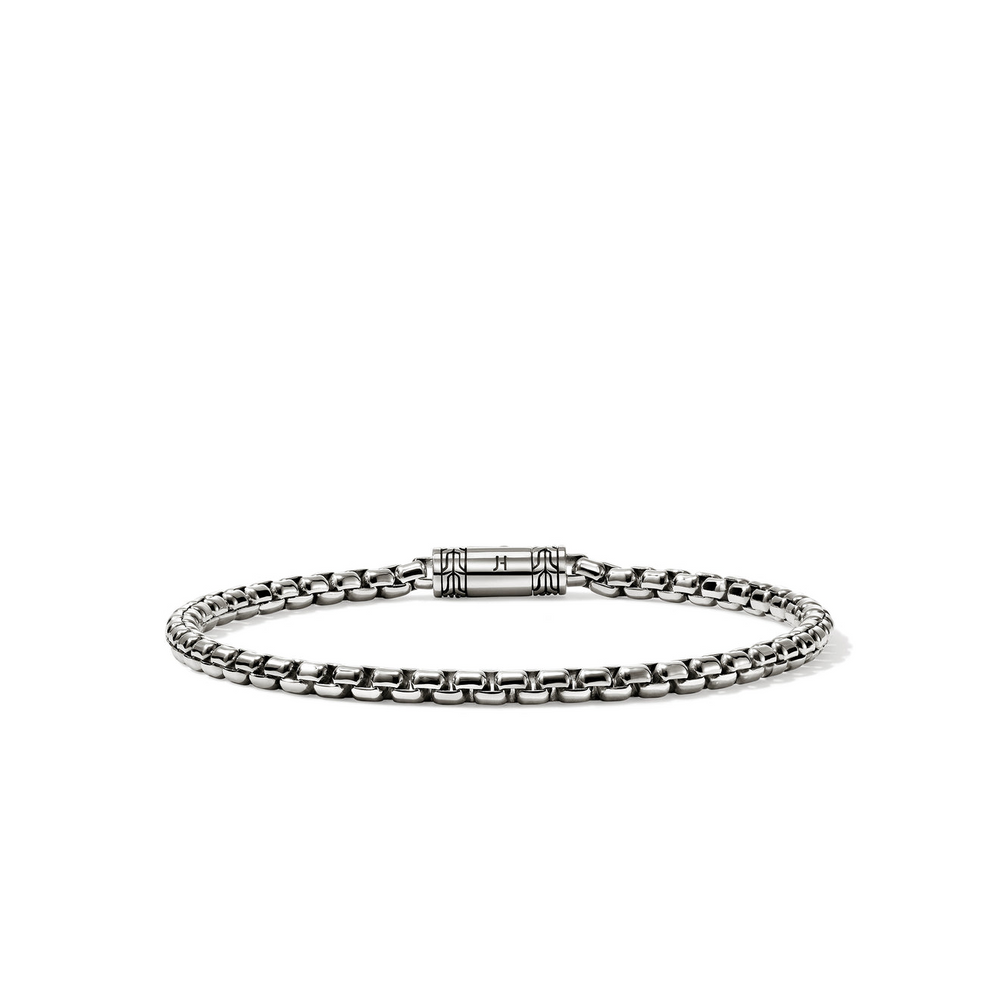 Chains Box Silver 3.7mm Box Chain Bracelet with Pusher Clasp Sz UXL by John Hardy
