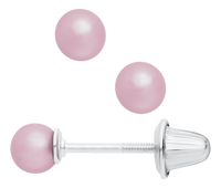 Sterling Silver Pink Dyed Pearl Earrings