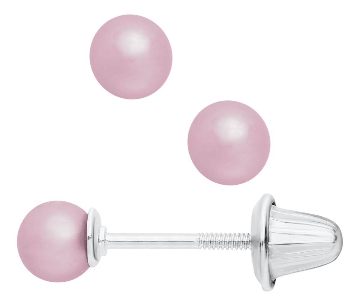 Sterling Silver Pink Dyed Pearl Earrings