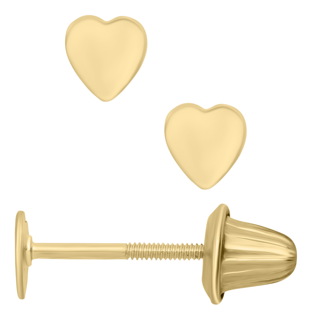 14K Gold Heart Shaped Earrings