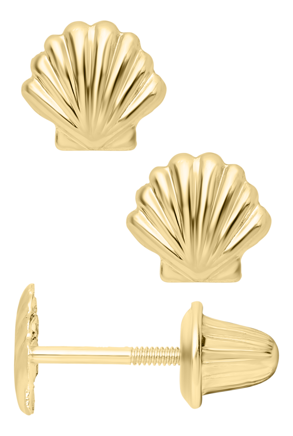 14K Gold Shell Earrings