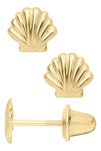 14K Gold Shell Earrings