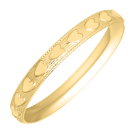 14K Gold Heart Pattern Band Ring