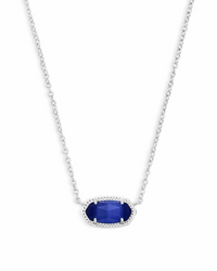 Elisa Rhodium Colbalt Cats Eye Necklace by Kendra Scott