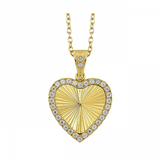 Steel Yellow Gold Plated Heart with CZ