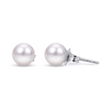 14K White Gold 6mm Akoya Cultured Pearl Earrings