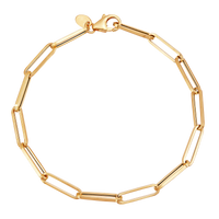 14K Yellow Gold Polished 3.9mm Hollow Paperclip Bracelet