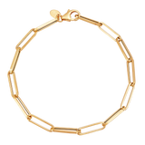 14K Yellow Gold Polished 3.9mm Hollow Paperclip Bracelet