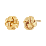 14K Yellow Gold Polished Swirl Love Knot Stud Earrings