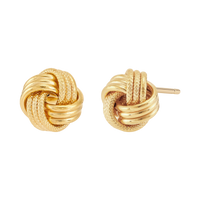 14K Yellow Gold Polished Swirl Love Knot Stud Earrings