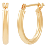 14K Yellow Gold Polished 2x15mm Tube Hoop Earrings