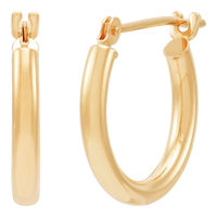 14K Yellow Gold Polished 2x15mm Tube Hoop Earrings