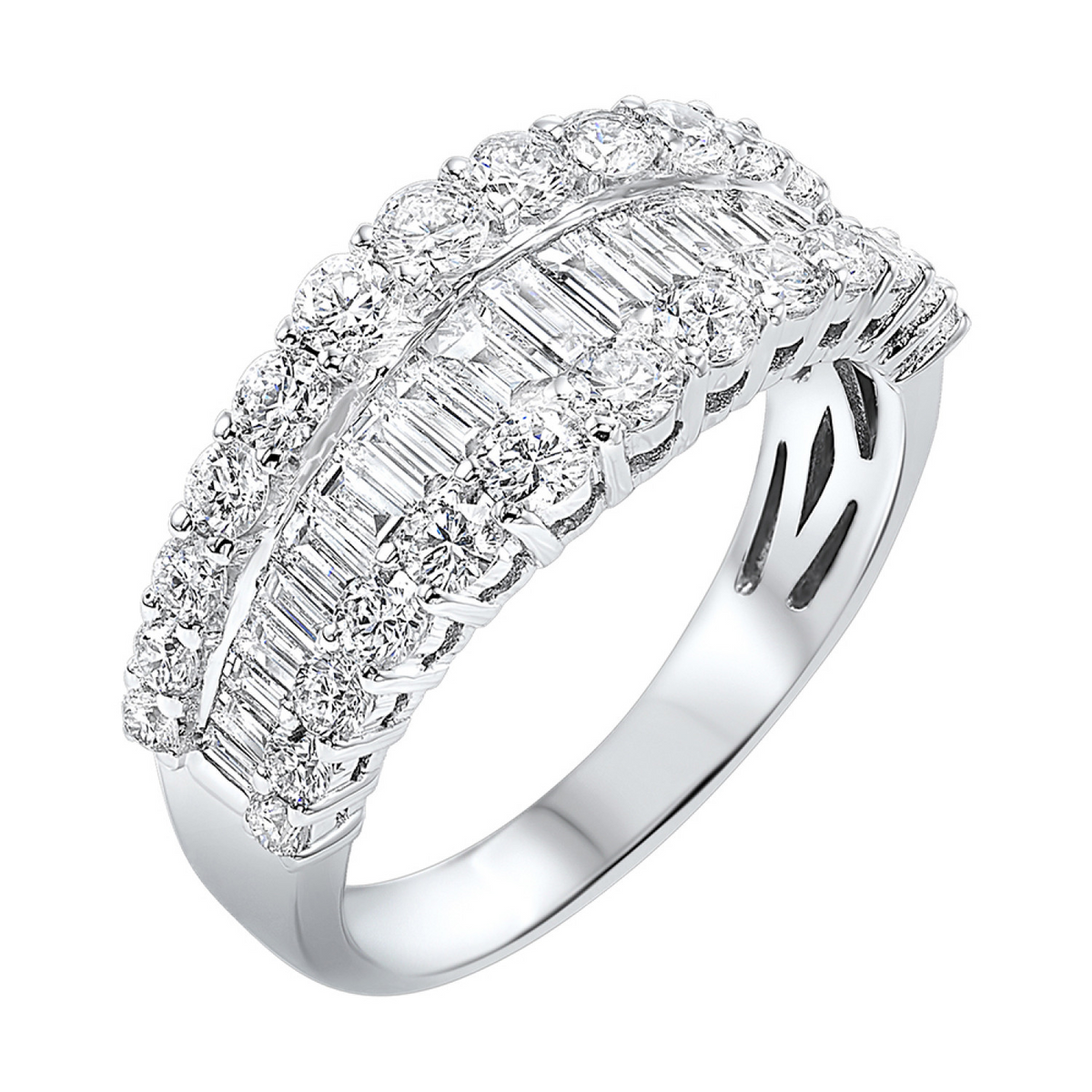 14K White Gold 1.00cttw Diamond Fashion Ring