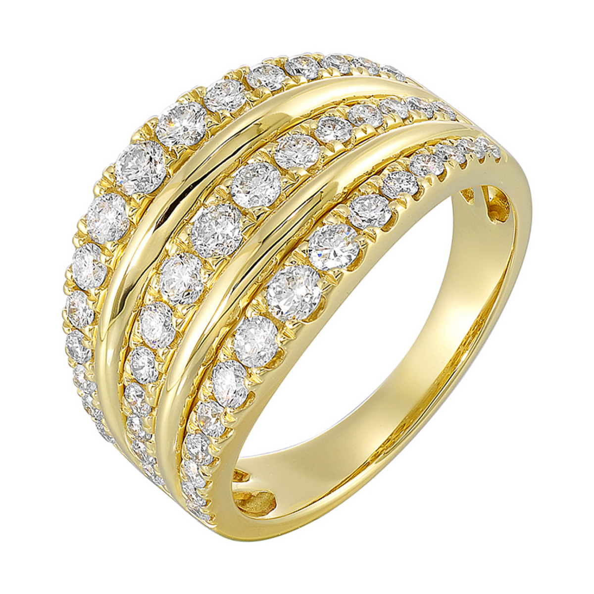 14K Yellow Gold 1.00cttw Diamond Fashion Ring