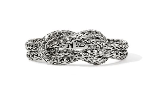 Love Knot Silver 3.6mm Chain Ring by John Hardy Sz 6