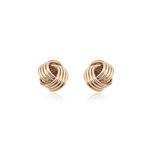 14K Yellow Gold, Interlocking Coil Stud Earrings