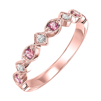 10K Rose Gold Diamond & Pink Tourmaline Ring