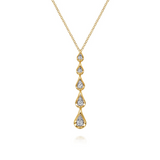 14K Yellow Gold 0.30cttw Diamond Teardrop Necklace by Gabriel & Co.