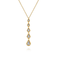 14K Yellow Gold 0.30cttw Diamond Teardrop Necklace by Gabriel & Co.