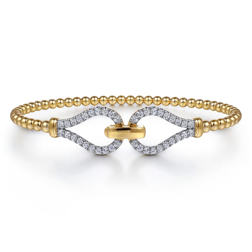 14K Yellow Gold 0.73cttw SI H-I Diamond Bangle by Gabriel