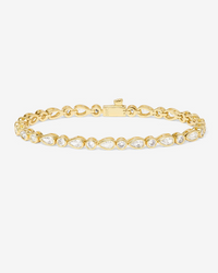 18K Yellow Gold Plated Simulated Diamond Isla Tennis Bracelet 6.5"