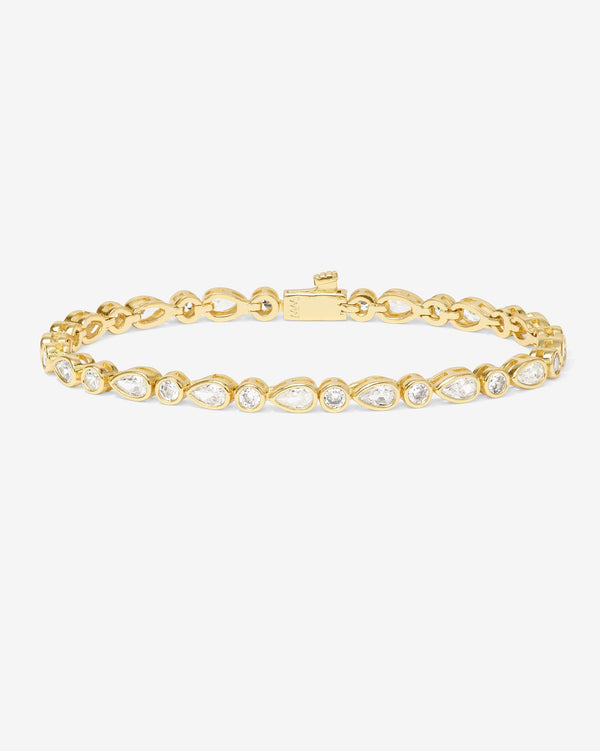 18K Yellow Gold Plated Simulated Diamond Isla Tennis Bracelet 6.5"