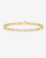 18K Yellow Gold Plated Simulated Diamond Isla Tennis Bracelet 6.5"