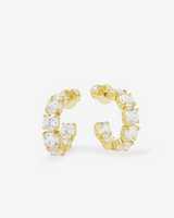 18K Yellow Gold Plated "Oh She Fancy" Simulated Diamond Hoops
