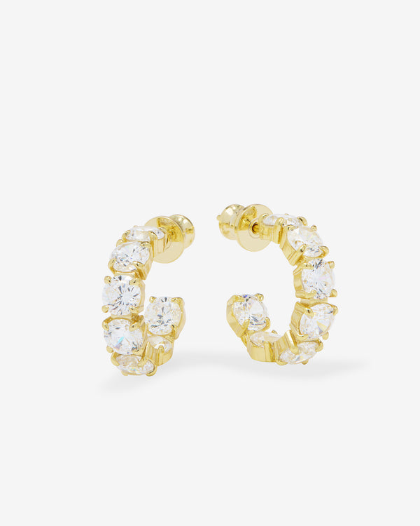 18K Yellow Gold Plated "Oh She Fancy" Simulated Diamond Hoops