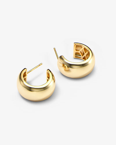 18K Yellow Gold Plated "She's So Smooth" Baby Hoops