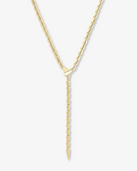 18K Yellow Gold Plated Serpent Lariat Necklace