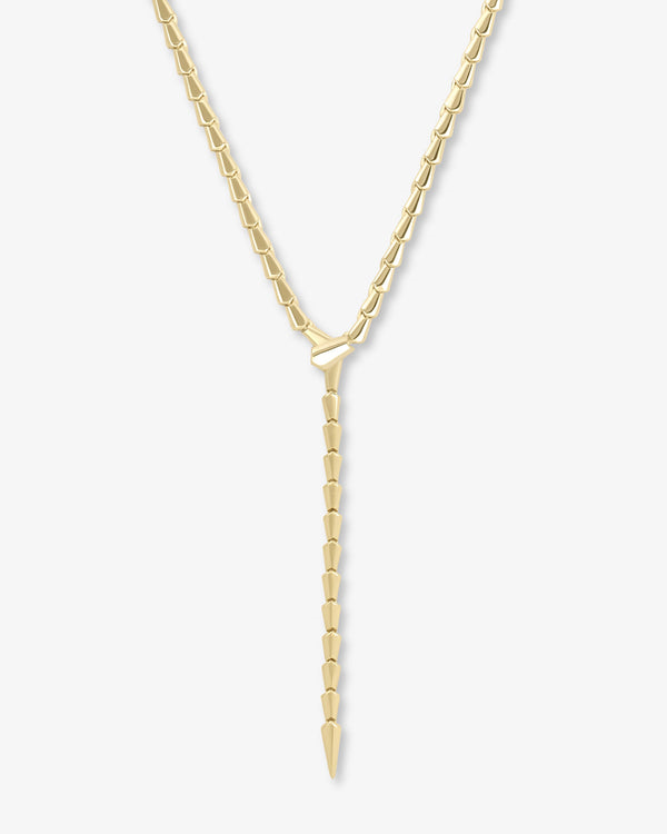 18K Yellow Gold Plated Serpent Lariat Necklace